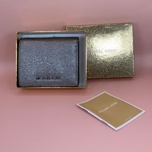 NWT Michael Kors Small Glitter Gunmetal wallet